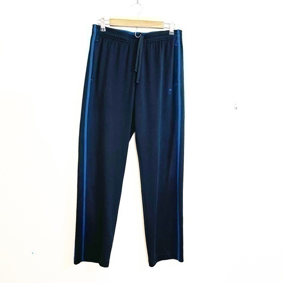 FILA Activewear Elastic Waistband Athletic Pants Size Medium Blue/Black Pockets - Picture 1 of 11